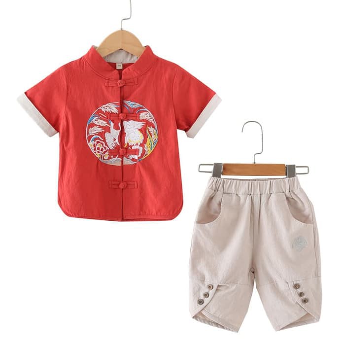 boy cheongsam chinese new year traditional clothes phoenix