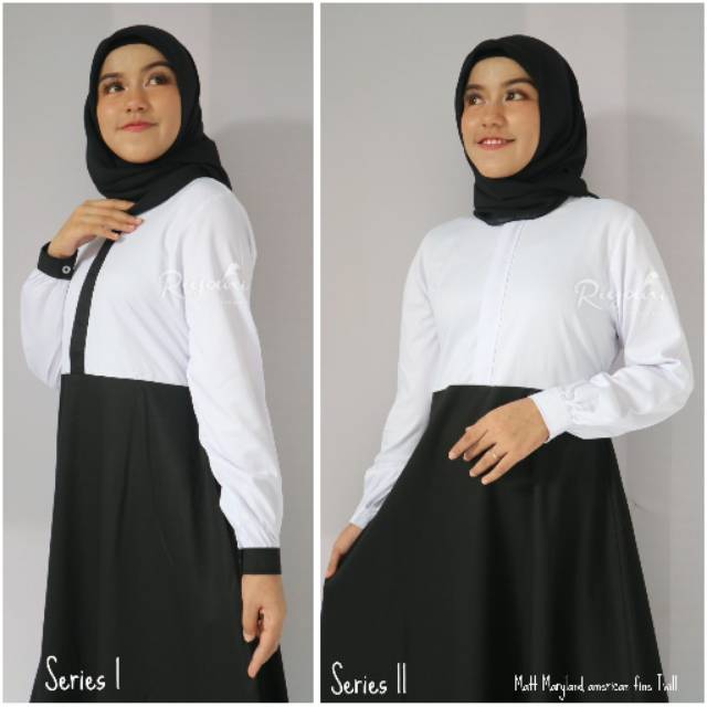 RIYANI GAMIS HITAM PUTIH TOYOBO MODEL ONE PIECE