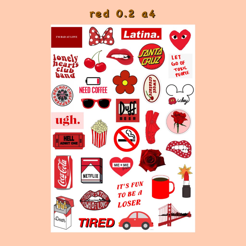 

STICKER RED 0.2 A4
