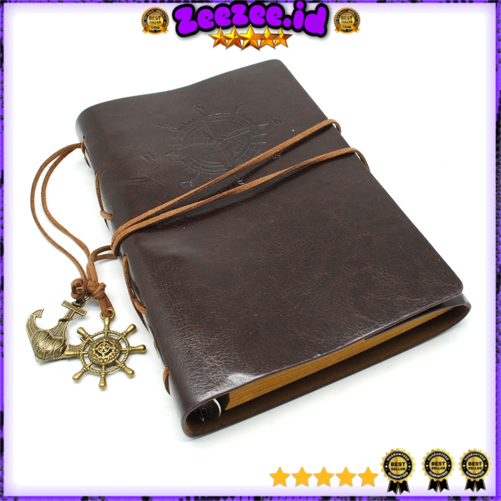 Buku Catatan Binder Kulit Retro Pirate - 8005 - Coffee