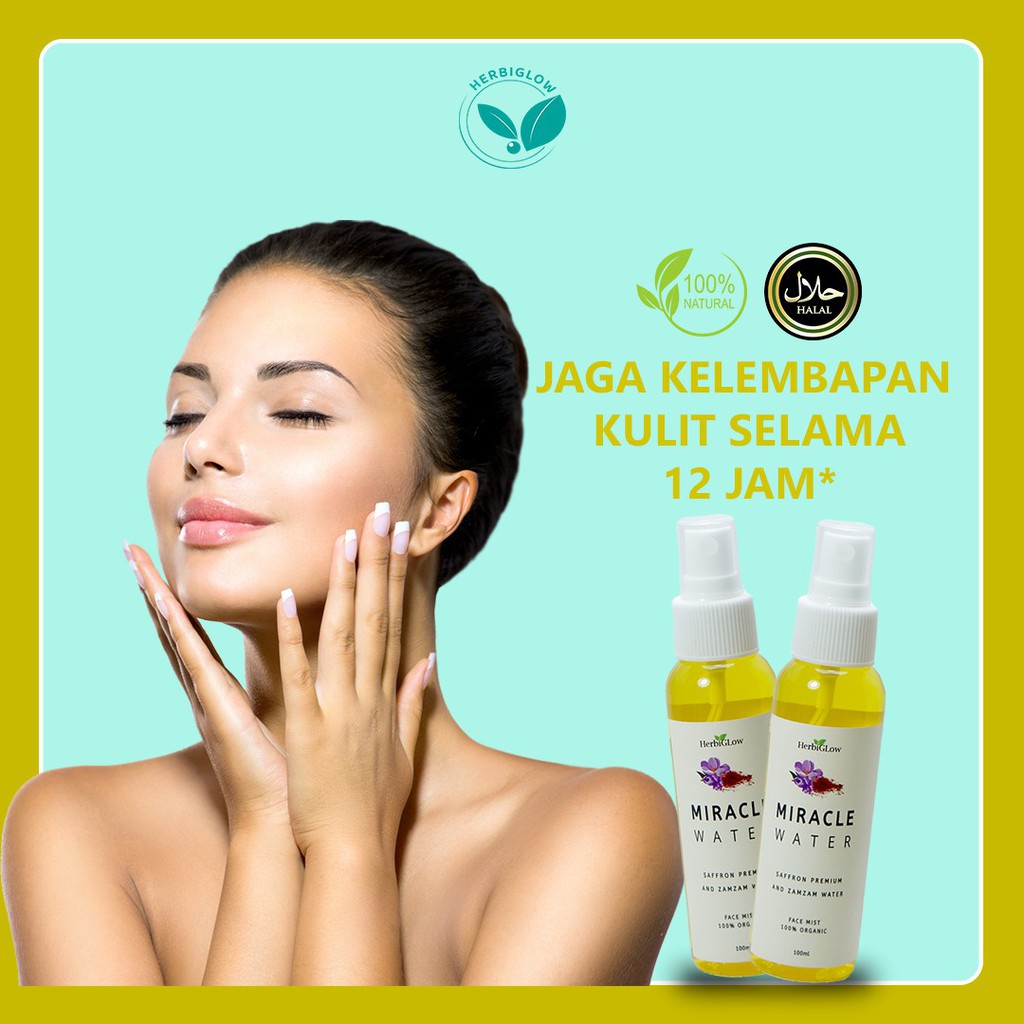 HERBIGLOW Saffron 100% & Zam Zam Water Hydrating & Glowing Face Mist Toner 100% NATURAL SKINCARE