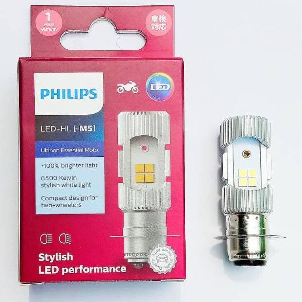 philips ultinon bohlam led-hl m5 h6 6500k putih -65120