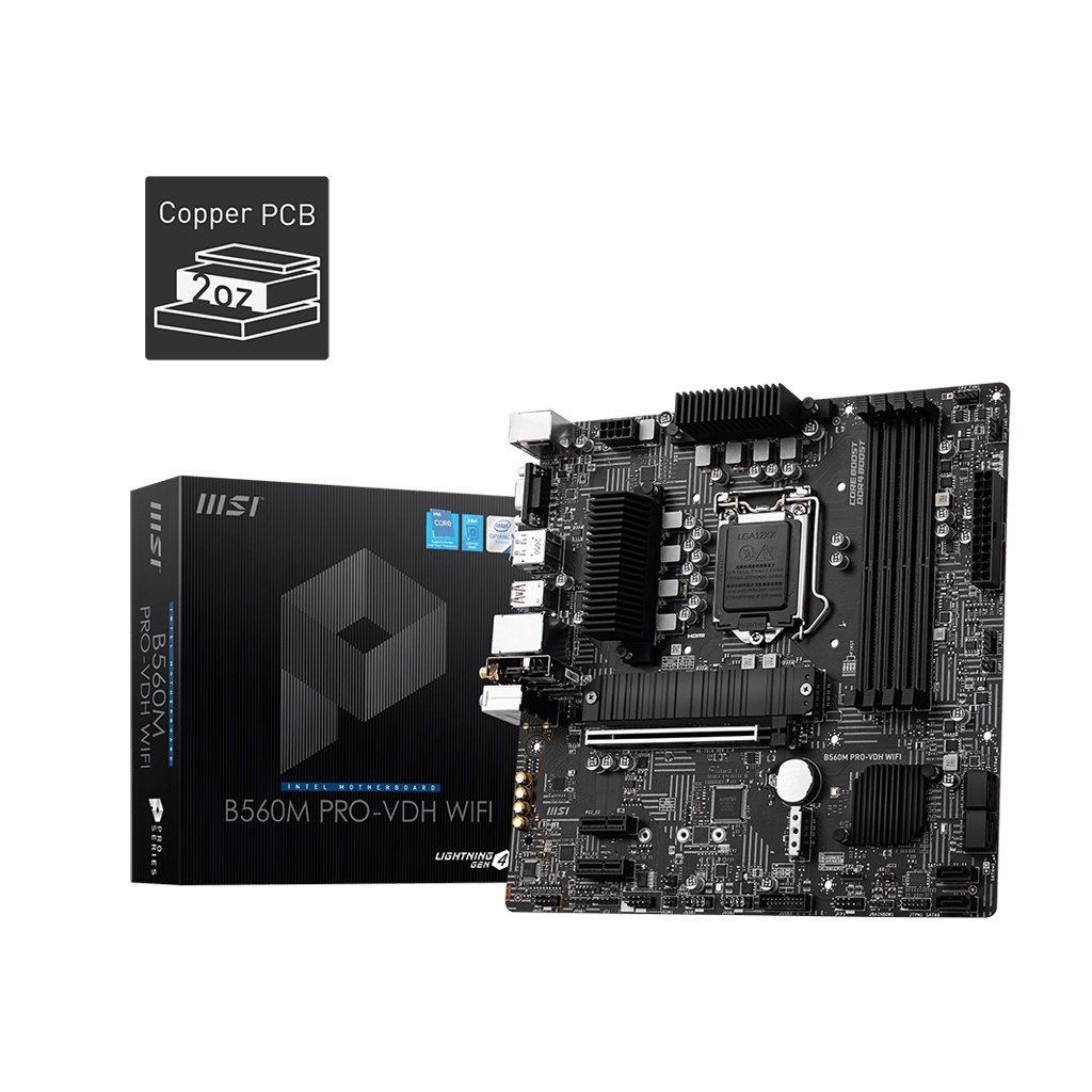 MSI B560M PRO VDH WIFI MOTHERBOARD - INTEL LGA 1200 USB3.2 M2 B560
