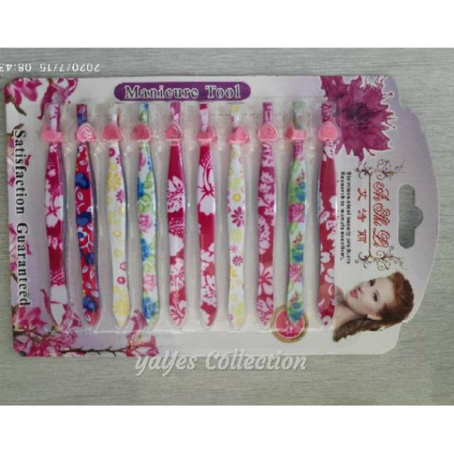 Pinset Motif Warna Hitam Gold Silver satuan manicure tool cabut uban bulu kaki tangan ketiak alis cantik stainless steel