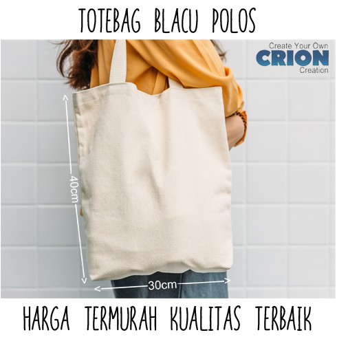 Totebag Blacu Polos - Tas Goodiebag -  Souvenir Kado - By Crion