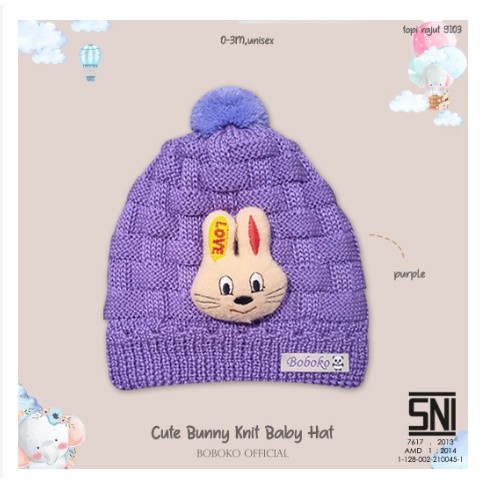 Boboko Topi Rajut Kupluk Bayi Newborn baby Hat Tebal Premium