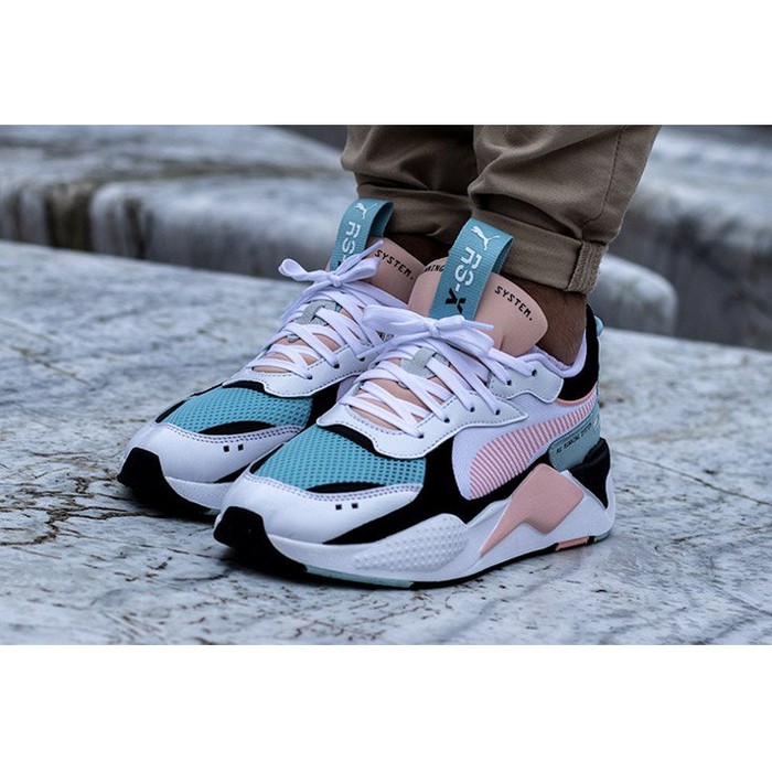 puma rs fast white peach blue