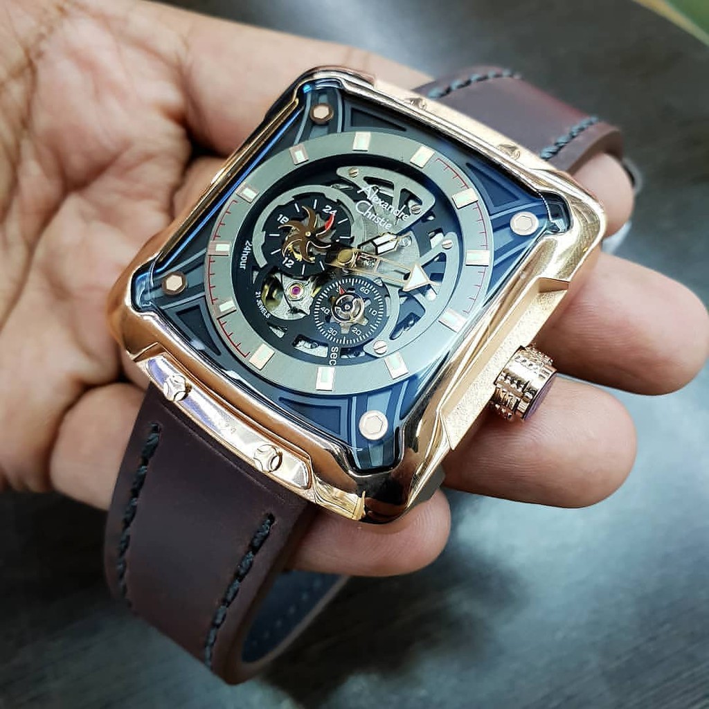 Alexandre christie original ac3030 coklat rosegold jam pria automatic