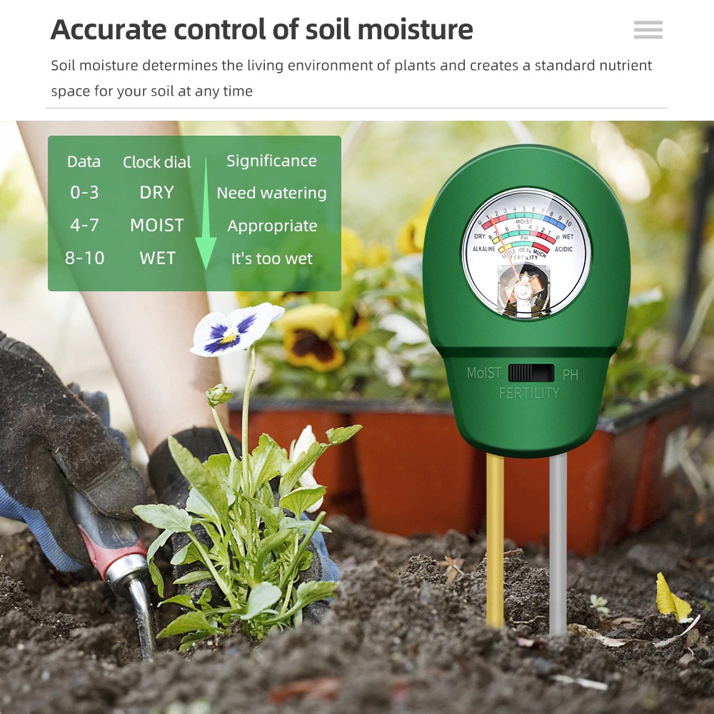 Npk TANAH 3IN1 SOIL FERTILITY METER, KELEMBAPAN TANAH &amp; SOIL PH ALAT CEK KESUBURAN TANAH 3 FUNGSI DALAM 1 ALAT