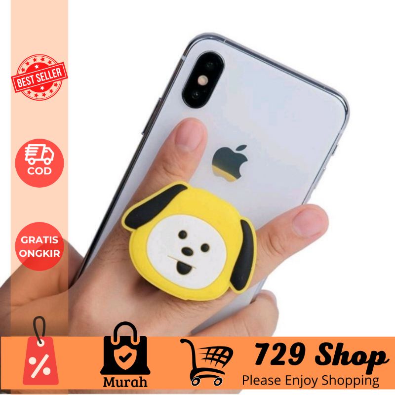 Pop Socket Phone Stand Holder HP BTS &amp;POLOS Popsocket Standing Aksesoris Pegangan Hook Headset