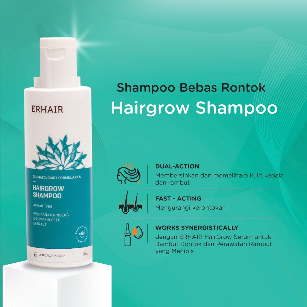 ERHAIR Hairgrow Shampoo 100 ml - Sampo Rambut Anti Rontok ~ ORIGINAL 100%