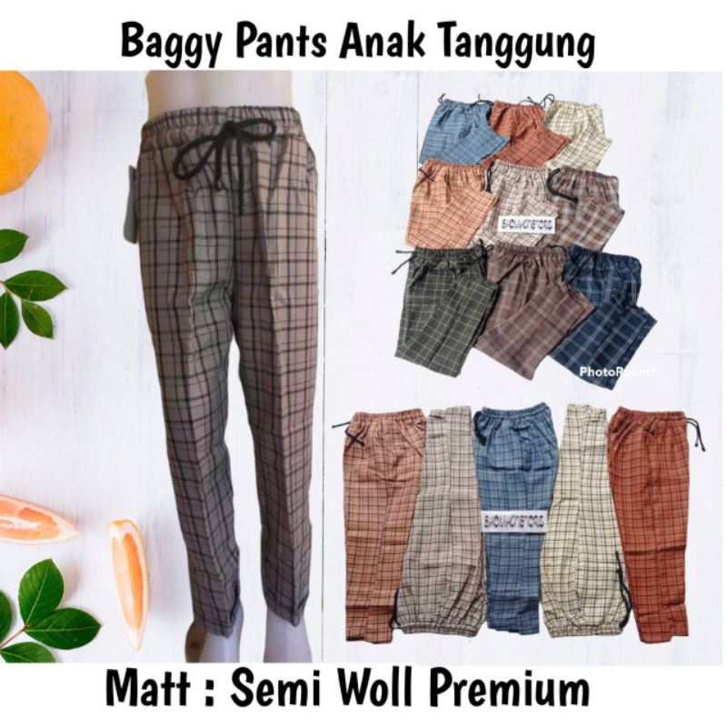 Celana Baggy Pants Motif Kotak Anak Perempuan Usia 6_14 Tahun / Baggy Pants Anak Perempuan / Celana Motif Kotak Anak Perempuan / Celana Motif Kotak / Celana Motif Anak Perempuan / Celana Panjang Anak Perempuan / Celana Anak Perempuan