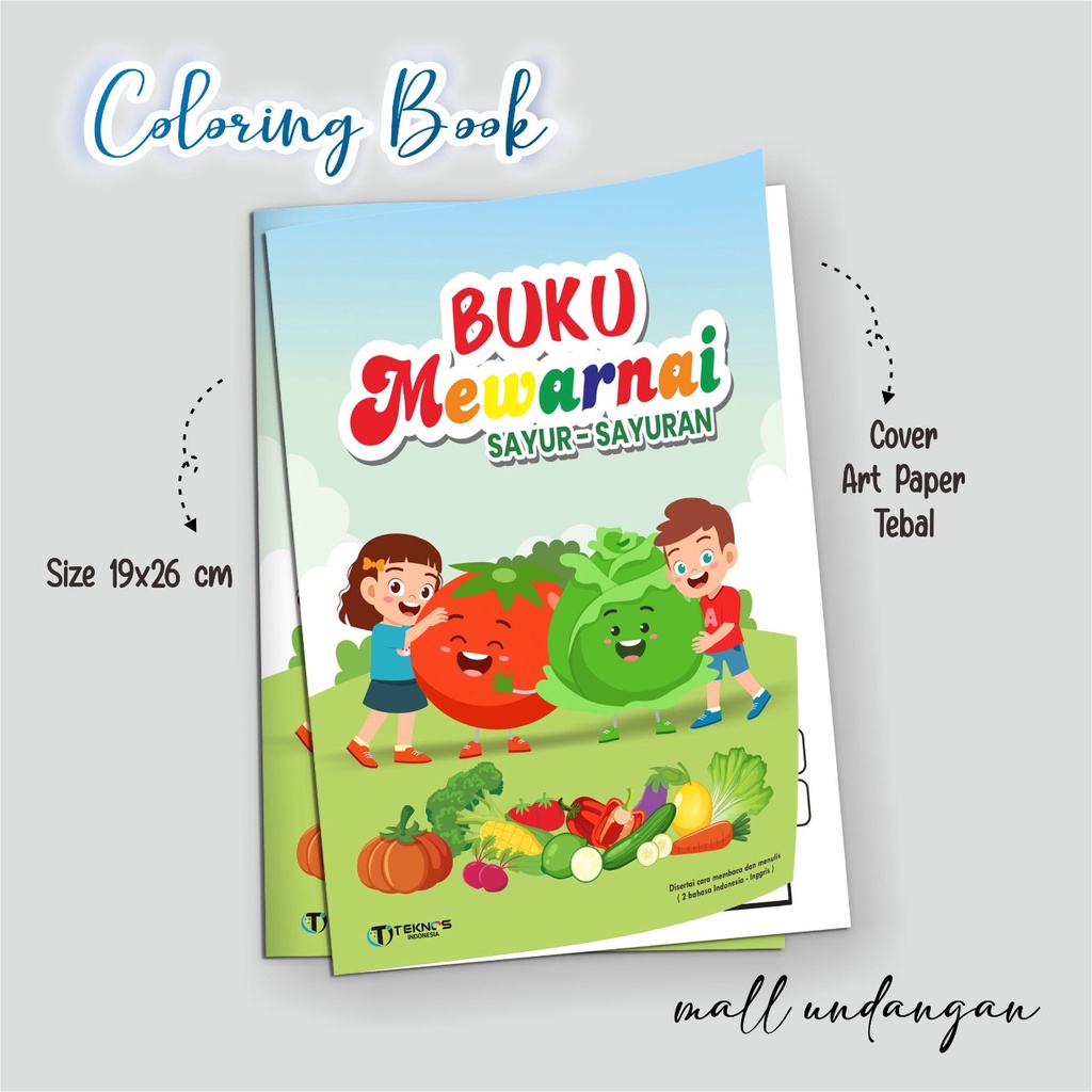 

BUKU EDUKASI MEWARNAI - BUKU ANAK PAUD TK - BUKU MEWARNAI SAYUR SAYURAN