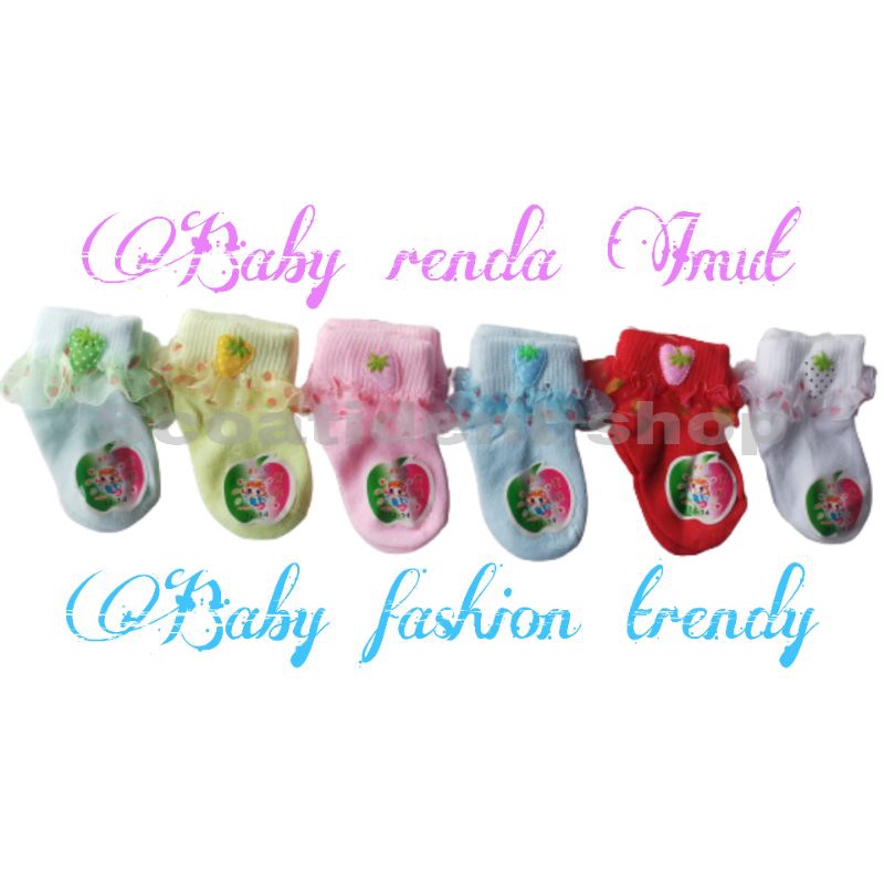 Kaos kaki bayi renda lucu size 0-12 bulan, (perlusin)