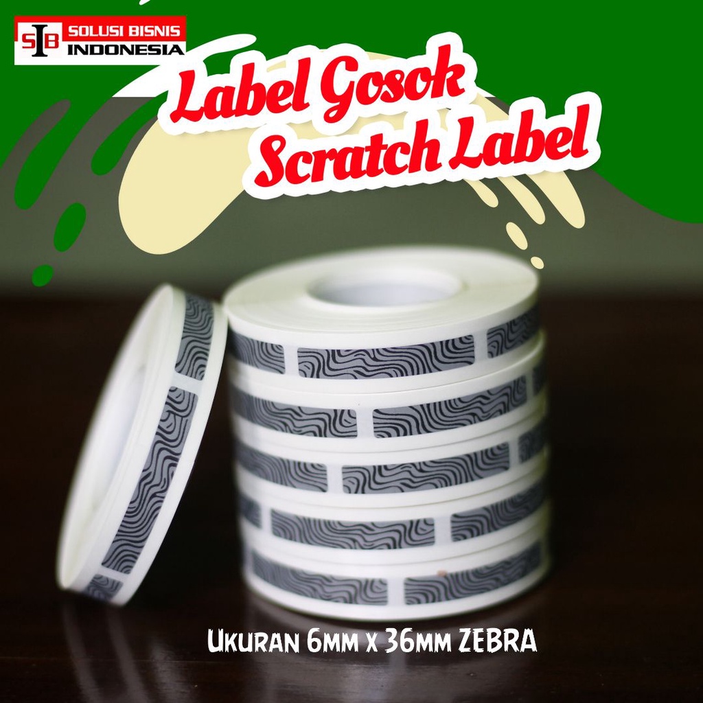 

Label Gosok/Scratch penutup Kode voucher ukuran 6*36 Zebra