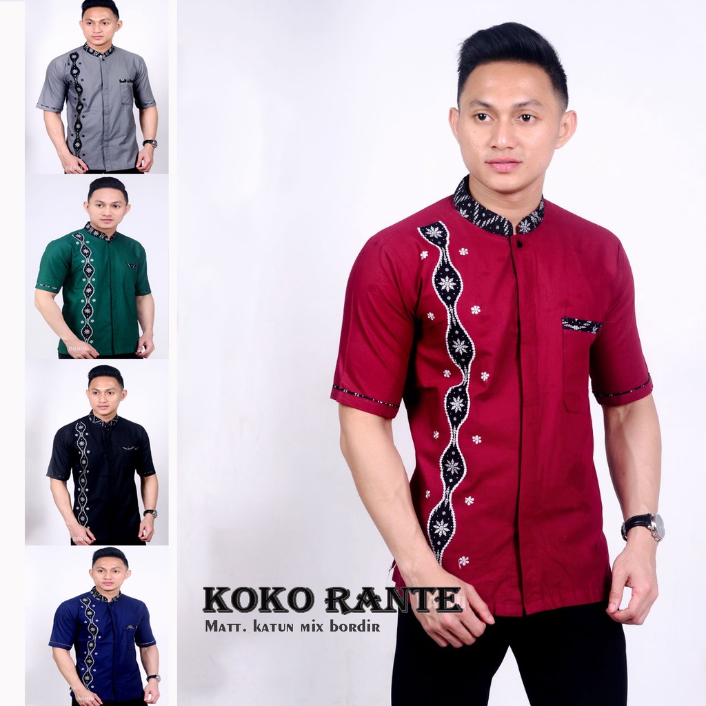 Koko Batik Fashion Muslim Kombinasi C07 Al Haramain Hijau S/M/L/XXL Dewasa