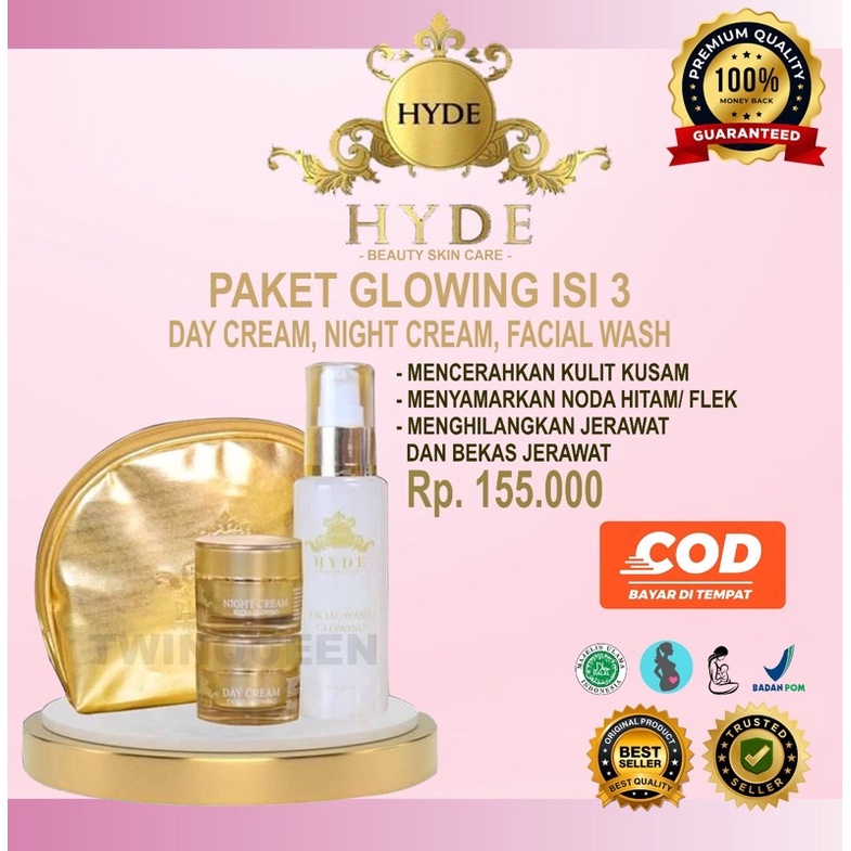 Hyde Beauty Skincare Paket Glowing Isi 3