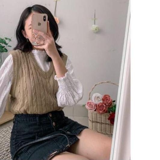 ➢ VEST ROMPI CABLE TEBAL KNIT PREMIUM | ROMPI RAJUT WANITA ◌