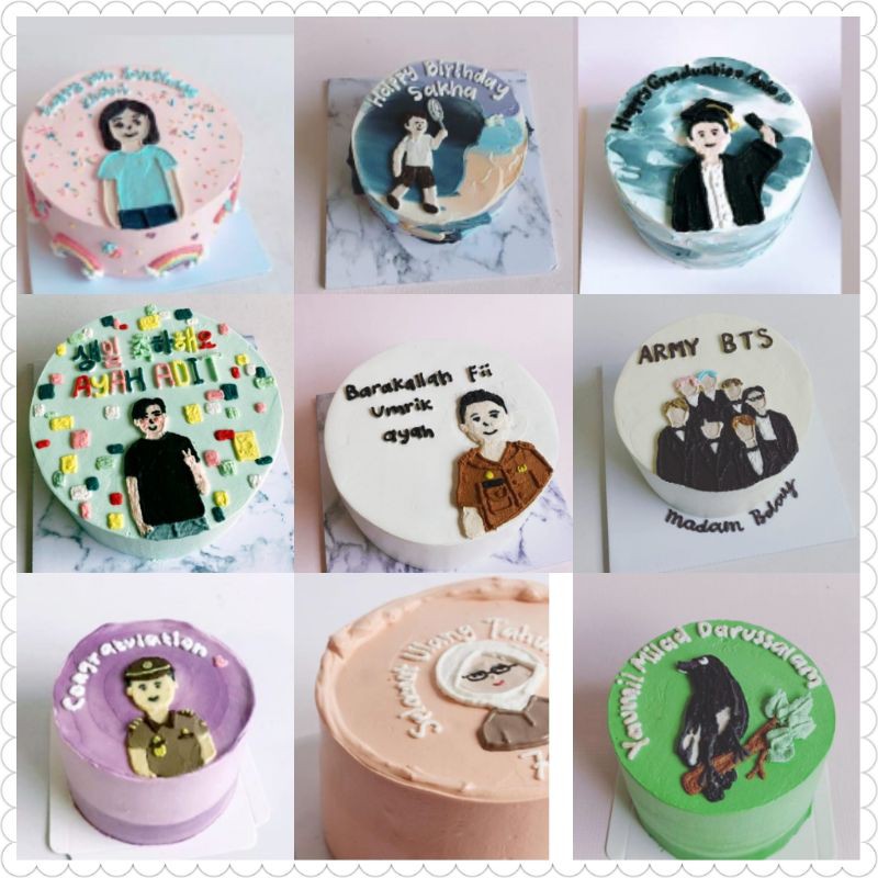 

birthday cake custom/kue ulang tahun/korea cake