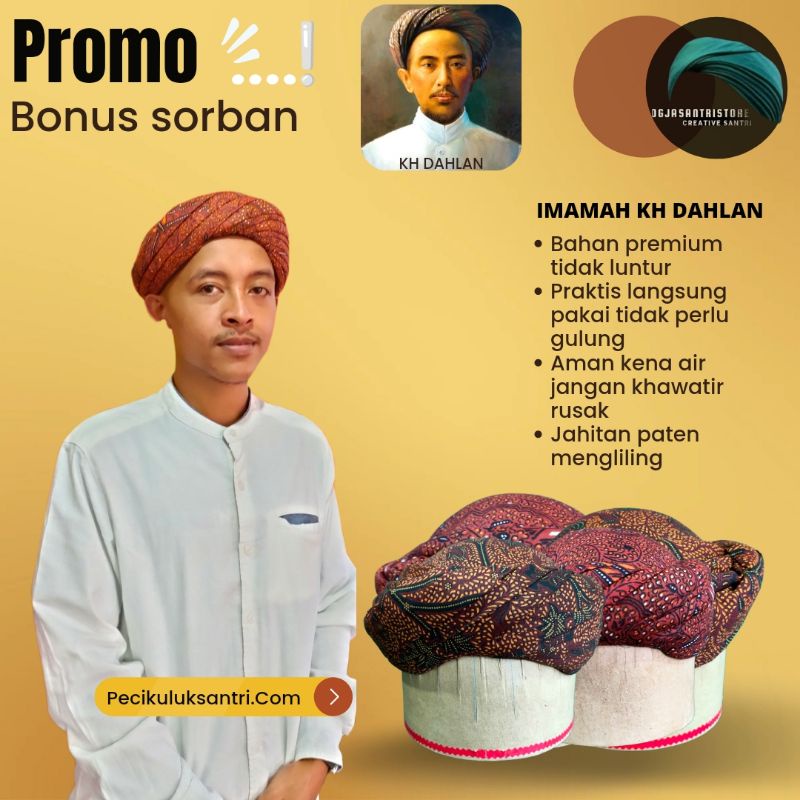 Peci kopiah imamah udeng kh ahmad dahlan