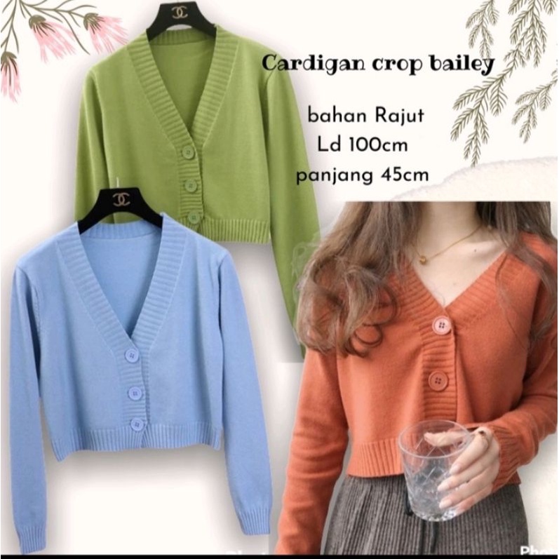 CARDI RAJUT CROP LUNA/ Crop top 3 Boton Shirt / Atasan Sweater Rajut Premium / Baju Murah Berkualitas-BB-35-55-KG