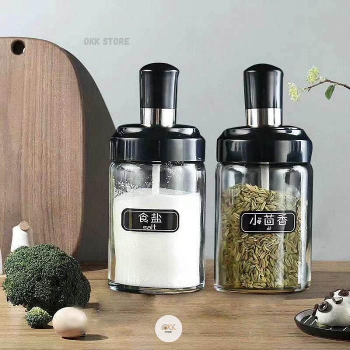 Botol Bumbu Dapur Unik Ada Sendoknya Sendok Dapur nempel di tutup botol-1