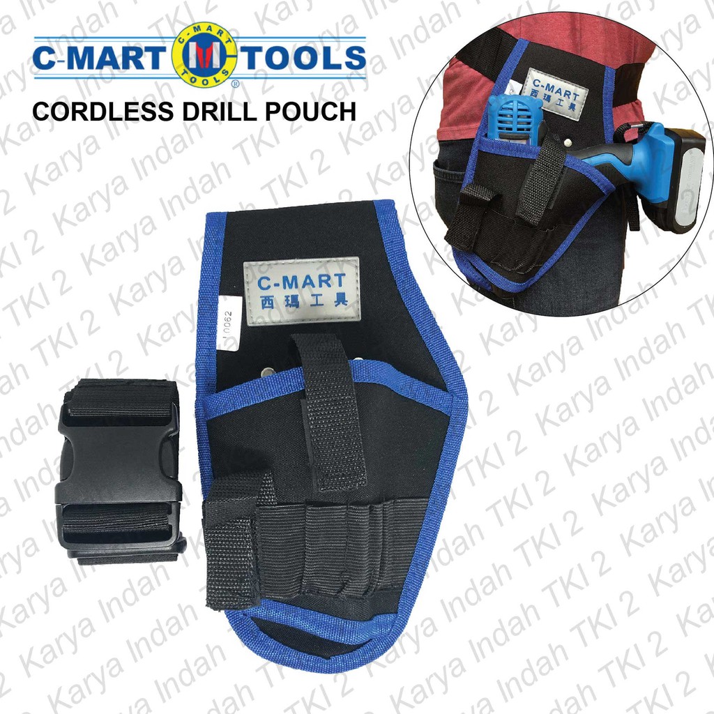 Cordless Drill Pouch Bag C-MART Tas Pinggang Bor Holder Cmart Tool Bag Mesin Bor Baterai