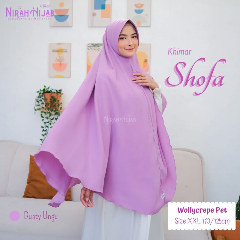 (Shofa XXL) Jilbab Instan NirahHijab Wollycrepe Ped Antem/Jilbab Syar'i/Khimar Syar'i
