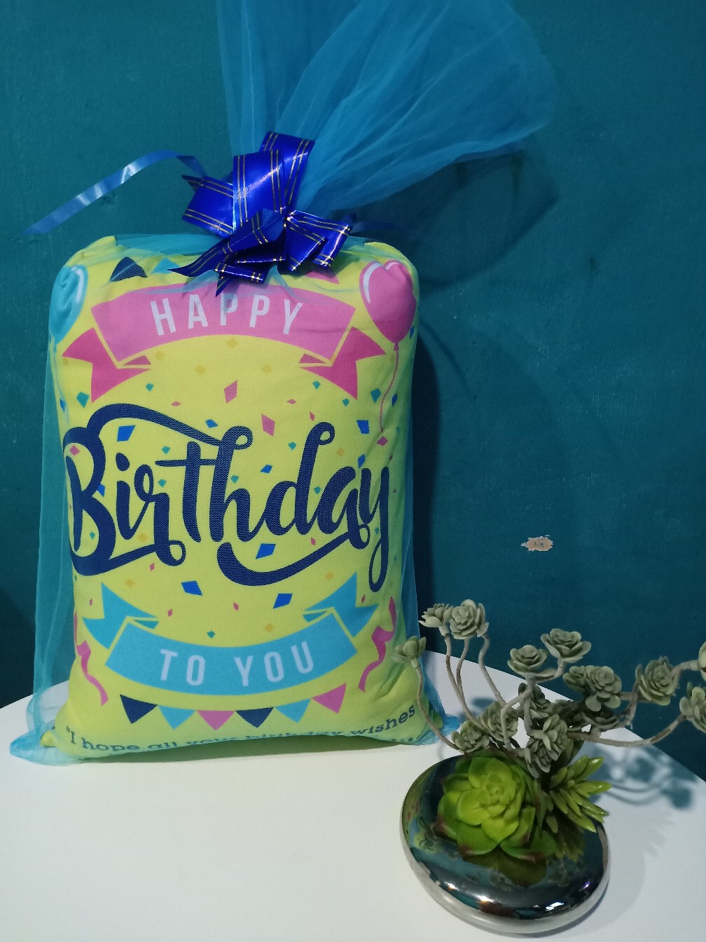 Kado Hadiah Ulang Tahun Bantal Ucapan Tema Dream Come True - 30x40cm