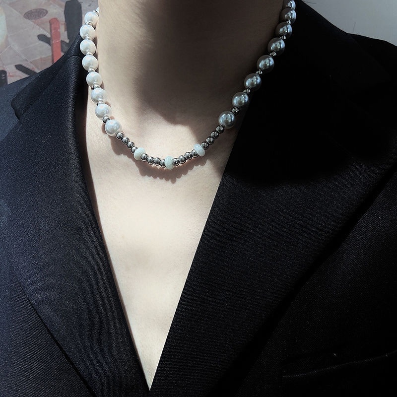 Stitching Pearl Necklace Accessories Trendy Short Clavicle Chain Temperament