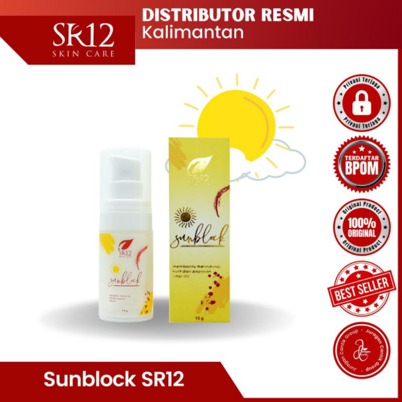 SR12 SUNBLOCK SUNSCREEN SUNBLOK TABIR SURYA PELINDUNG SINAR UV MATAHARI 15gram