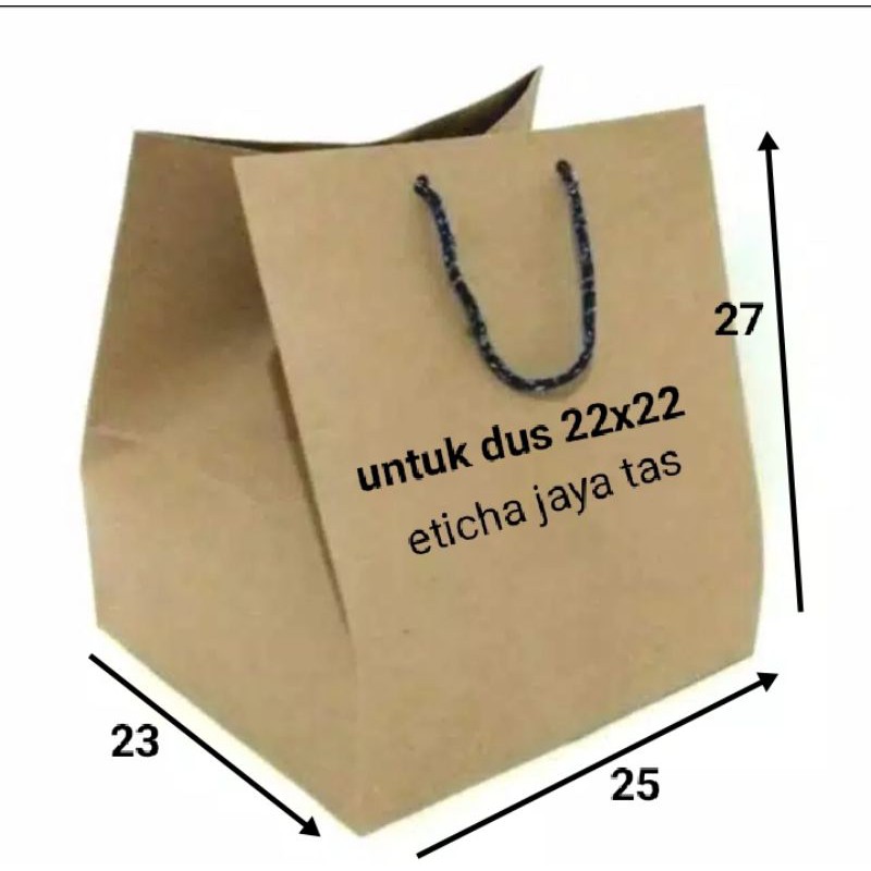 Paperbag dus nasi 22x22 , kotak kue paperbag bento polos  paperbag craft 150GSM