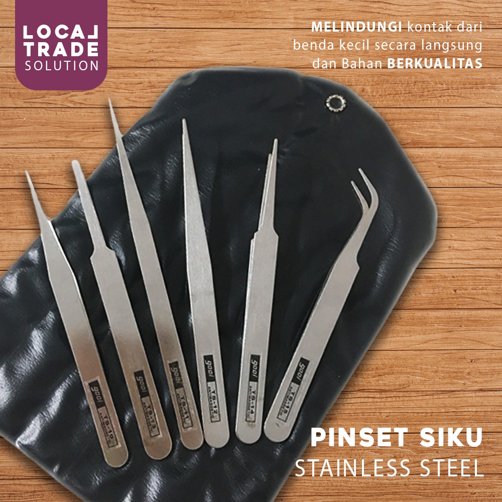 Pinset Siku Lurus Stainless Anti Static Alat Penjepit Laboratorium Medis