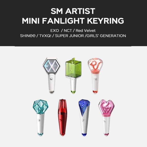 [PO REGULAR] SM MINI LIGHTSTICK KEYRING - NCT, EXO, RED VELVET, TVXQ, SHINEE, GIRLS' GENERATION