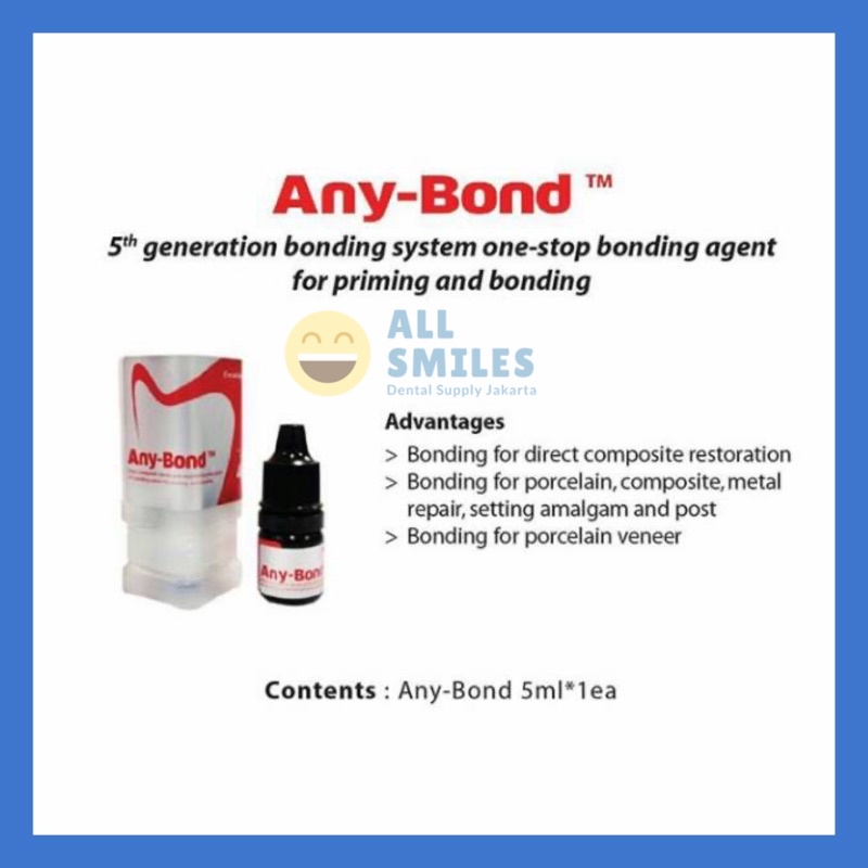 Any-bond anybond any bond dental bonding generasi 5 composite primer lem tambal gigi veneer komposit