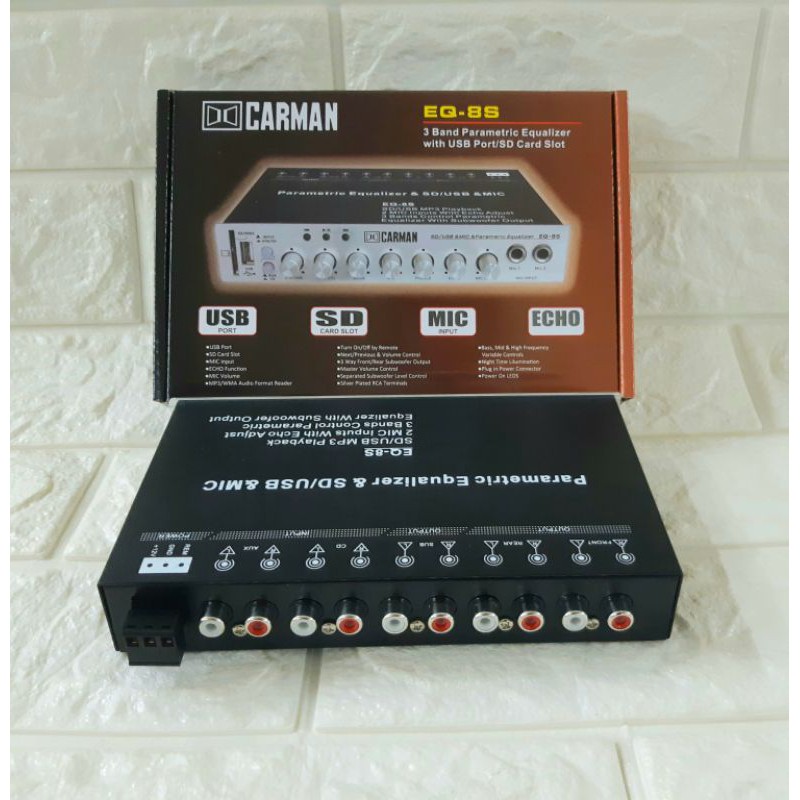 Parametrik EQUALIZER Carman USB SD Crossover EQ8S BARU