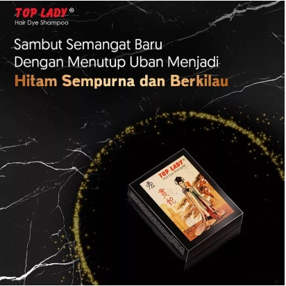 TOP LADY SEMIR RAMBUT / Hair Dye Shampoo 6 Sachet HITAM HARGA PER BOX / Shampo Semir Rambut Warna Hitam - Top Lady Black isi 6 Sachet / Top Lady Hair Dye Shampoo 6 Sachet Hitam Semir Rambut Pewarna Rambut SALE TERMURAH