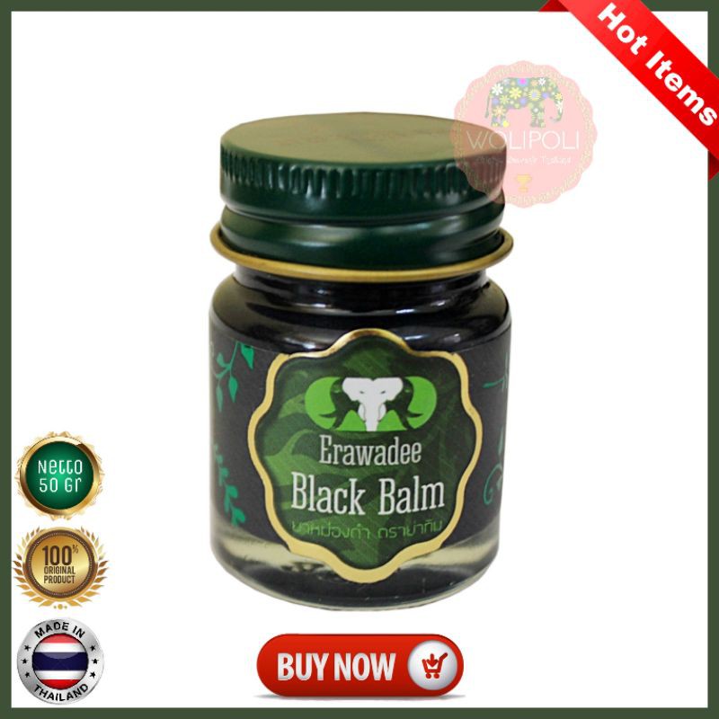Balsem Erawadee Black Balm No. 66 Agarwood Gaharu Thailand