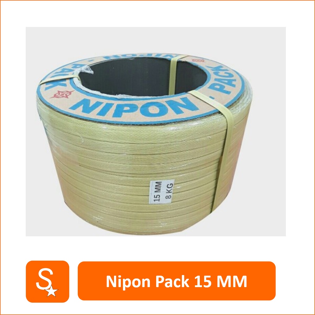

Nipon Pack Strapping Band 15 MM - 8 kg / Tali Packing Kuning Klem