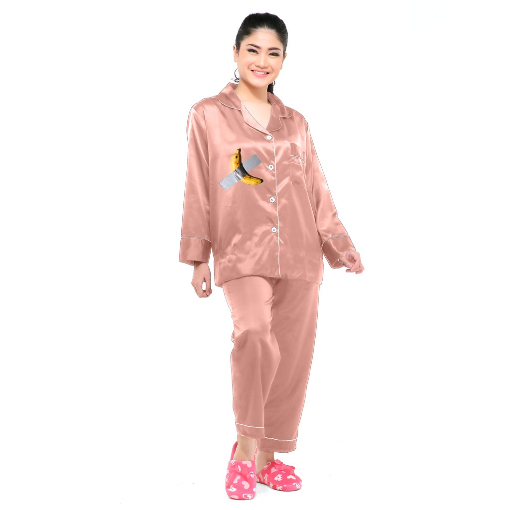 Zavyn Piyama Satin Long Sleeves Wanita Banana