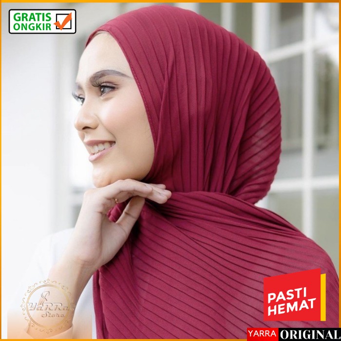 PASHMINA JILBAB PLISKET PASMINA CRINKLE HIJAB CHIFFON RAWIS PANJANG TURKI KERUDUNG ARAB A30