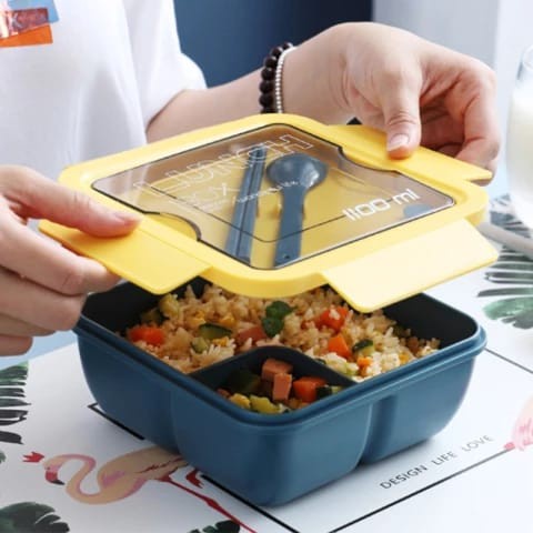 KOTAK MAKAN TRANSPARANT BENTO BOX 1100ML / TEMPAT MAKAN / LUNCH BOX BPA FREE