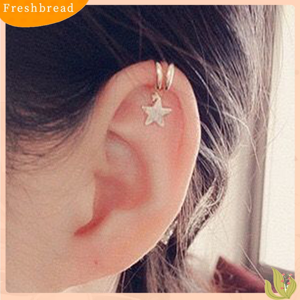 Fresh| 2pcs Anting Bentuk U Desain Bintang Untuk Wanita