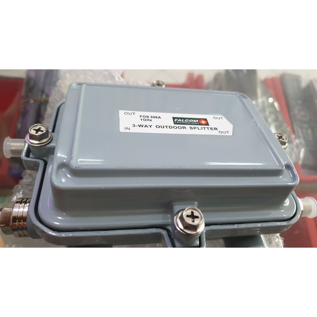 Splitter Falcom 3 way Outdoor Jaringan TV kabel CATV
