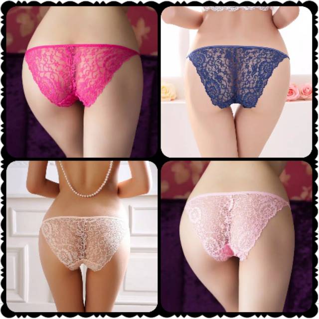 Celana Dalam Wanita Gstring Renda Transparan