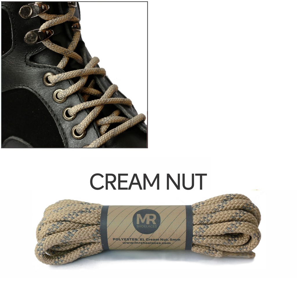 MR Shoelaces HK02 Cream Nut (Krem) Tali Sepatu Hiking Motif 4-5mm 90cm 100cm 120cm 150cm 180cm