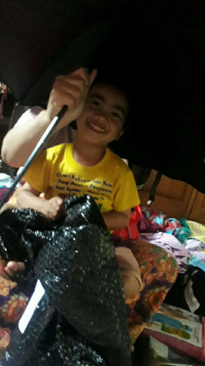 Promo ... Payung Lipat Magic Ajaib 3d 3 Dimensi Anti Uv Timbul Motif Lapis Hitam