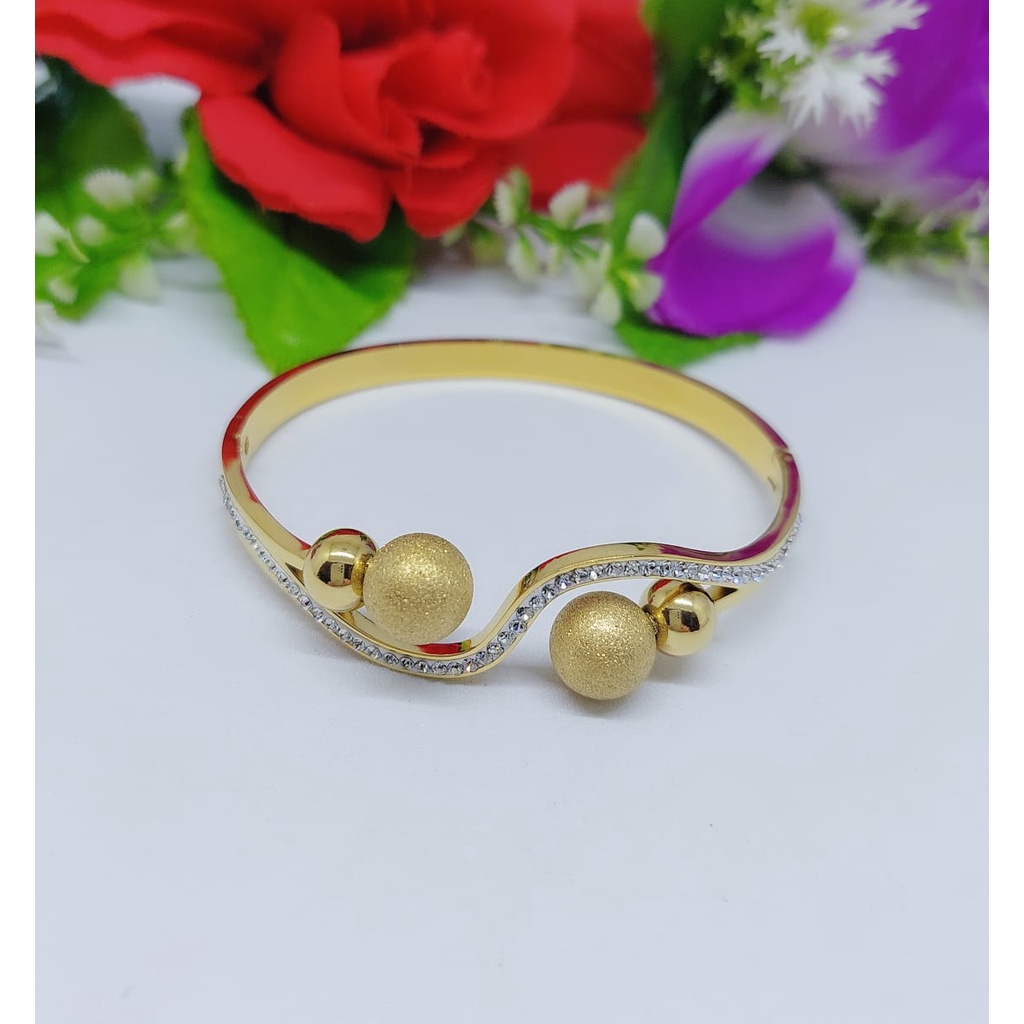 Set titanium gelang dan cincin Perhiasn