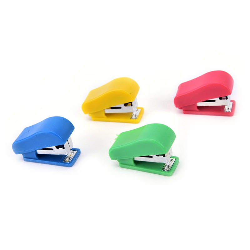 {LUCKID}Office Student School Home Mini Cartoon Paper Document Stapler With Staples Set