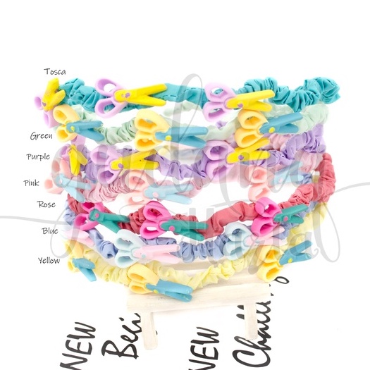 Bando Sweet Scissors Bandana Unik Motif Gunting Berwarna GH 211401